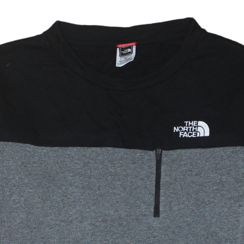 The North Face Men's Grey Black 1/4 Zip Fleece Sweatshirt Size S