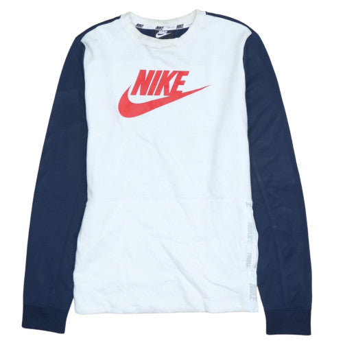 Nike Boys White Blue Logo Crew Neck Sweatshirt XL 13-15 Years