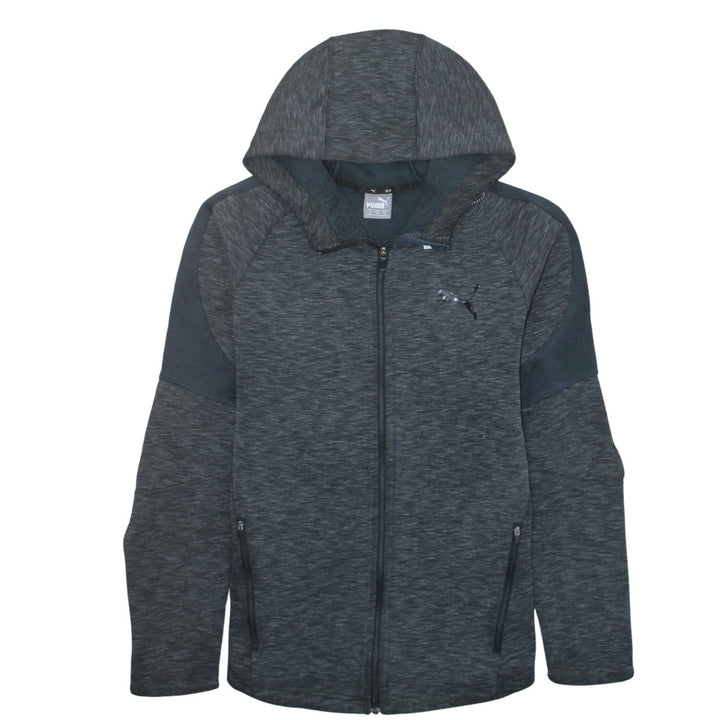 Puma Men's Grey Full Zip Hoodie M Lightweight Sportswear