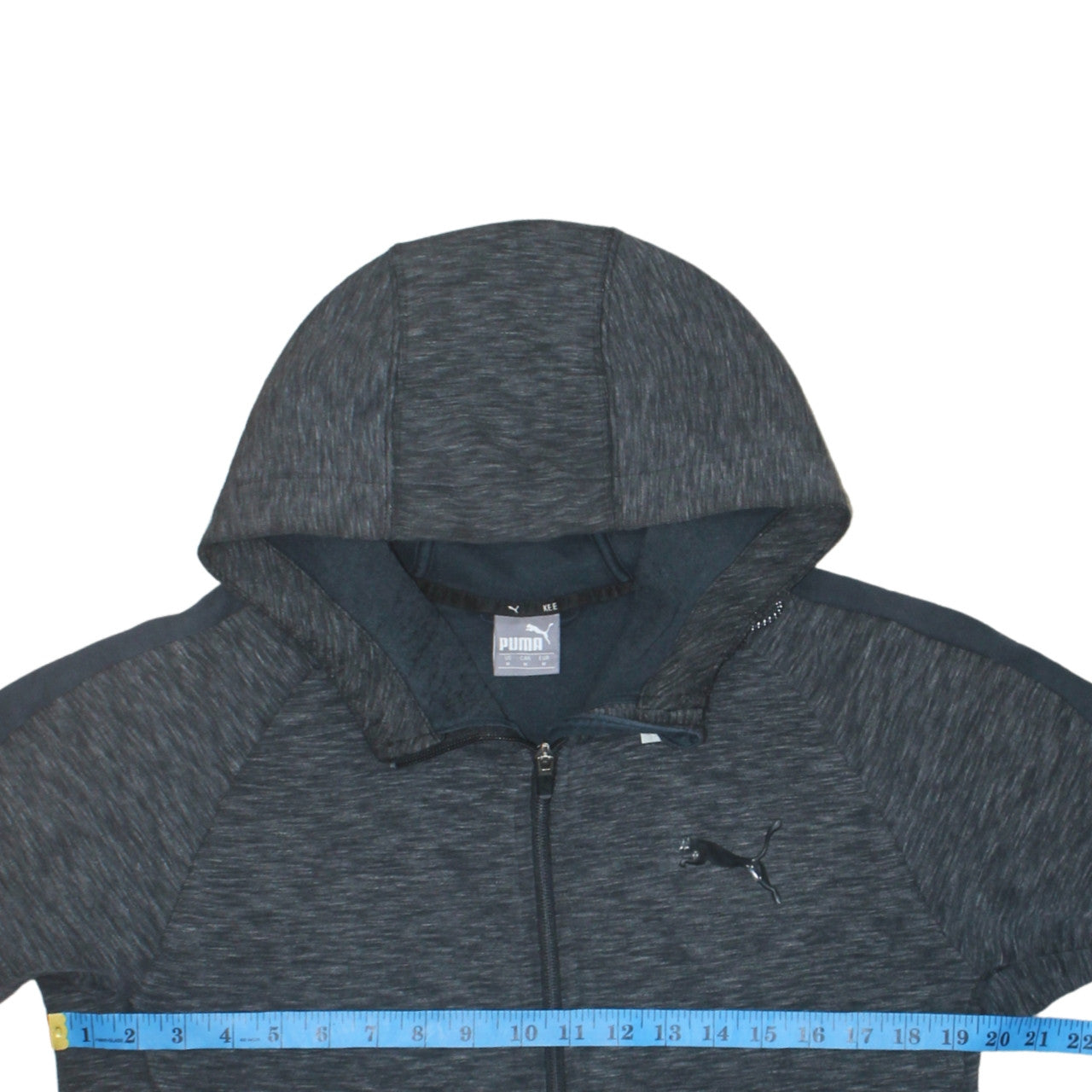 Puma Men's Grey Full Zip Hoodie M Lightweight Sportswear