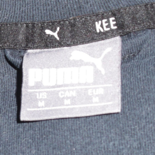 Puma Men's Grey Full Zip Hoodie M Lightweight Sportswear