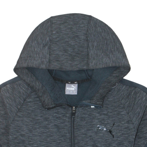 Puma Men's Grey Full Zip Hoodie M Lightweight Sportswear