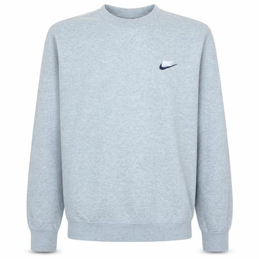 Front view of Nike Men's Grey Pullover Crew Neck Sweatshirt, size M
