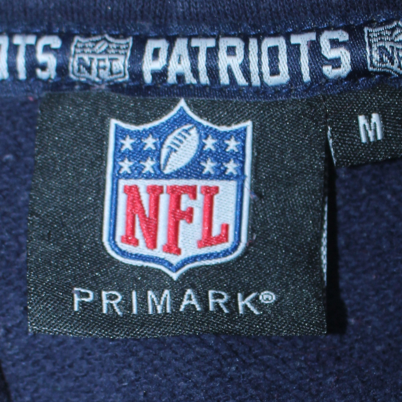 Primark Men’s Blue Patriots Pullover Hoodie Medium Graphic Fleece