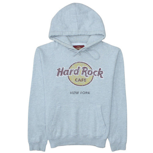 Hard Rock Cafe Men's Grey Pullover Hoodie Size L Logo New York