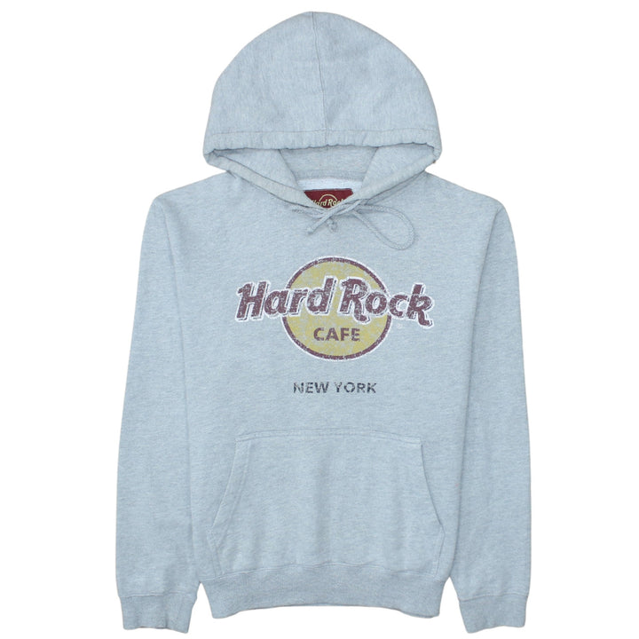 Hard Rock Cafe Men's Grey Pullover Hoodie Size L Logo New York