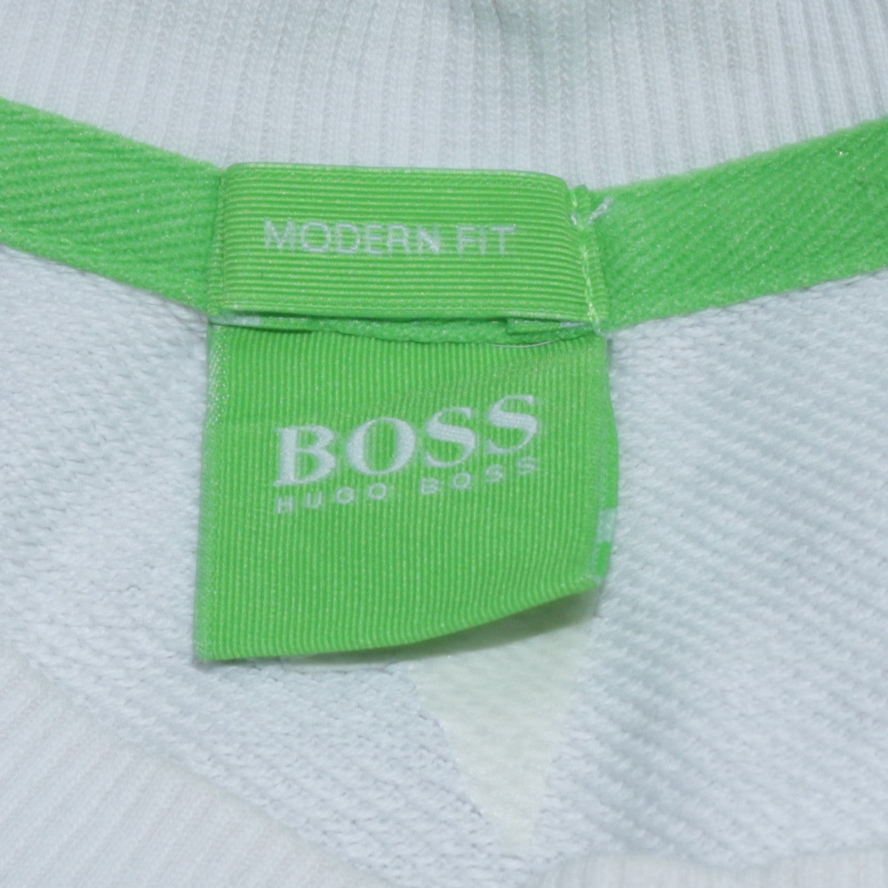 Hugo Boss Men's White Slim Fit Crew Neck Logo Sweatshirt S