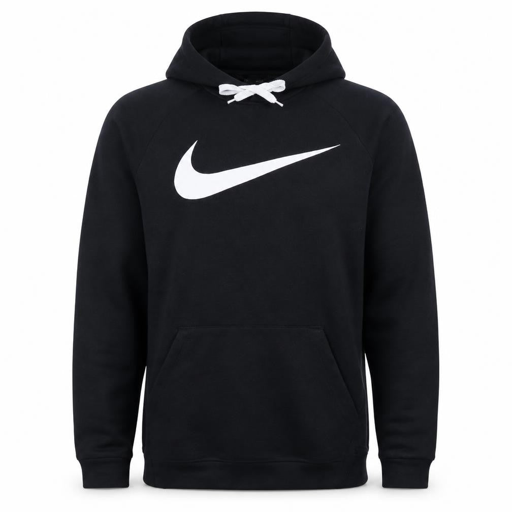 Front view of Nike Men's Black Dri-Fit Pullover Hoodie, size S, Sportswear