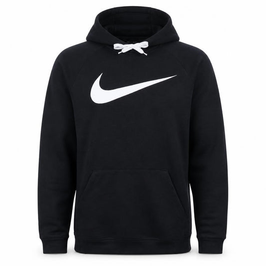Front view of Nike Men's Black Dri-Fit Pullover Hoodie, size S, Sportswear