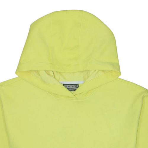 Lotto Men’s Yellow Pullover Hoodie 2XL Graphic Logo Sportswear