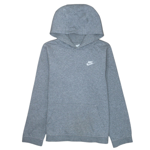 Nike Boys Grey Pullover Hoodie XL 158-170cm Cotton Blend Logo Sweatshirt