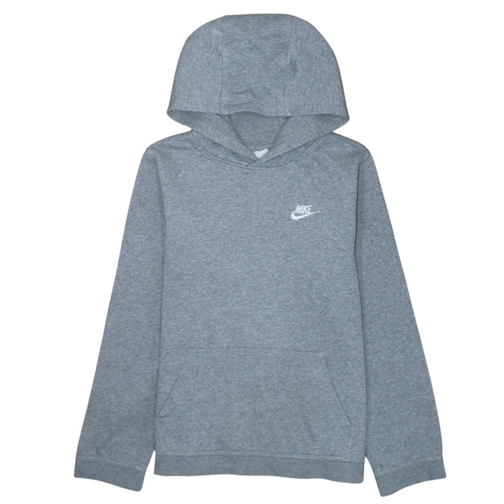 Nike Boys Grey Pullover Hoodie XL 158-170cm Cotton Blend Logo Sweatshirt