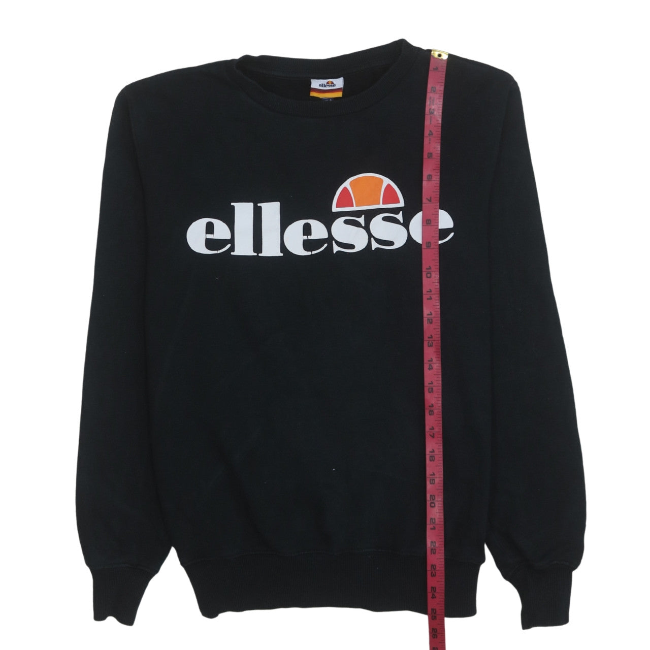 Ellesse Womens Black Logo Crew Neck Pullover Sweatshirt UK 6