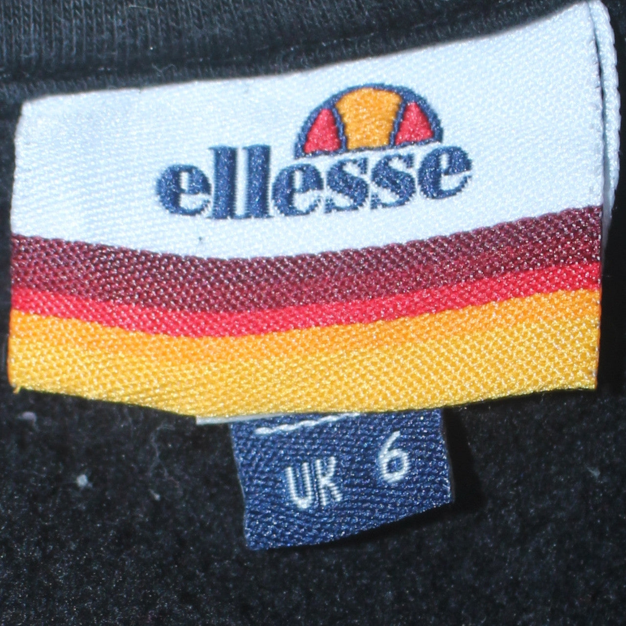 Ellesse Womens Black Logo Crew Neck Pullover Sweatshirt UK 6