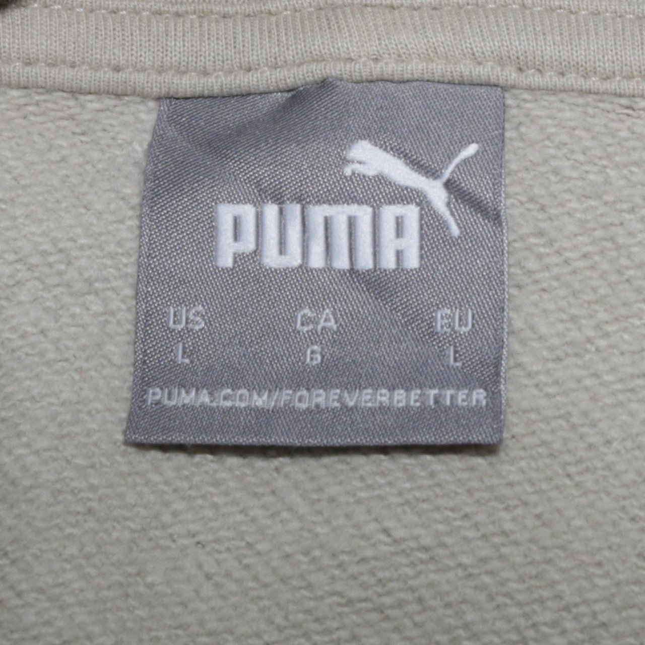 Puma Men's Beige Pullover Hoodie L Regular Fit Sportswear