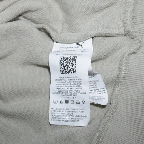 Puma Men's Beige Pullover Hoodie L Regular Fit Sportswear