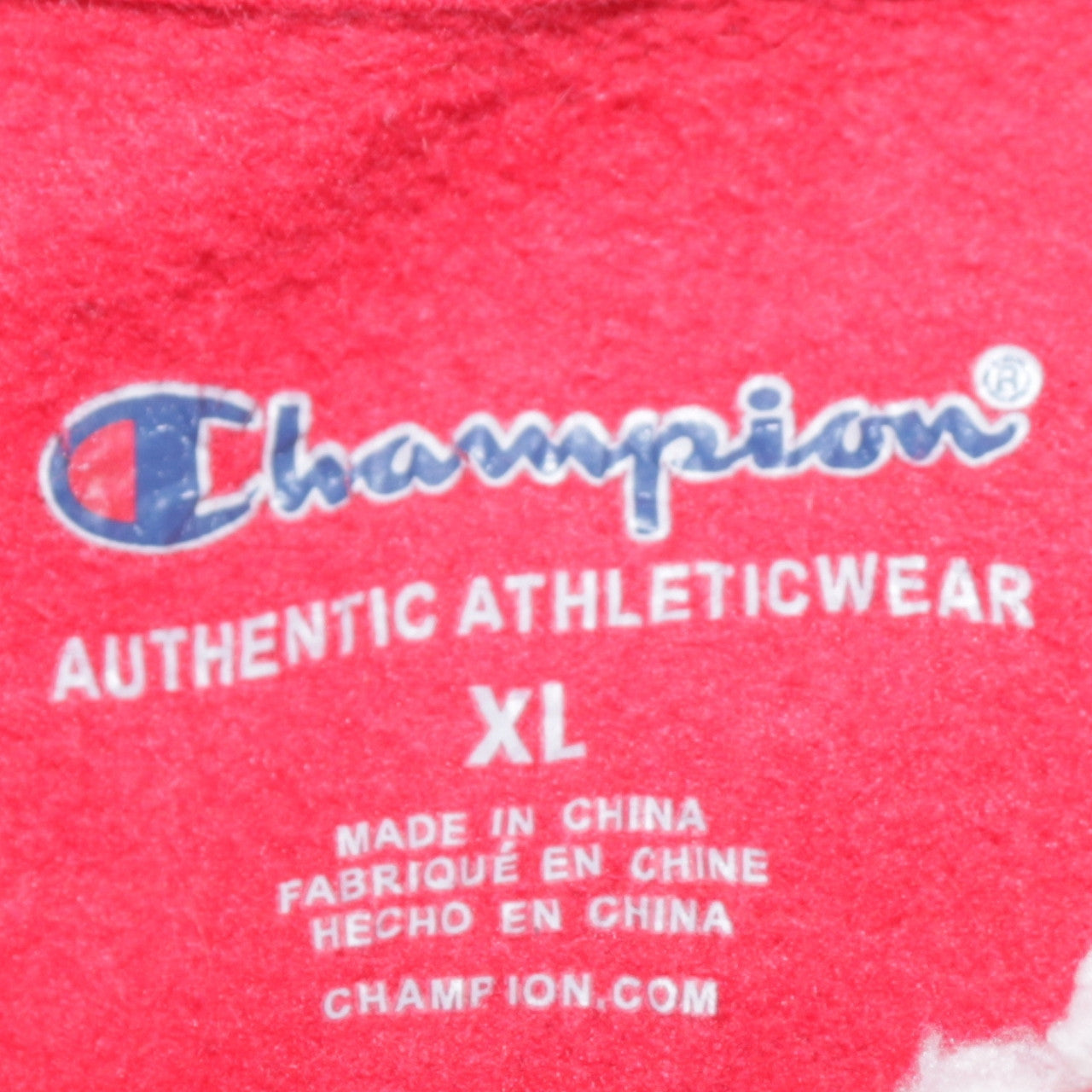 Champion Boys Red Pullover Hoodie XL Fleece Lined Sherpa Logo Sweatshirt