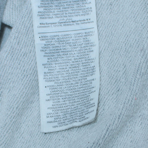 Nike Men's Grey Pullover Hoodie M Fleece Graphic Sportswear