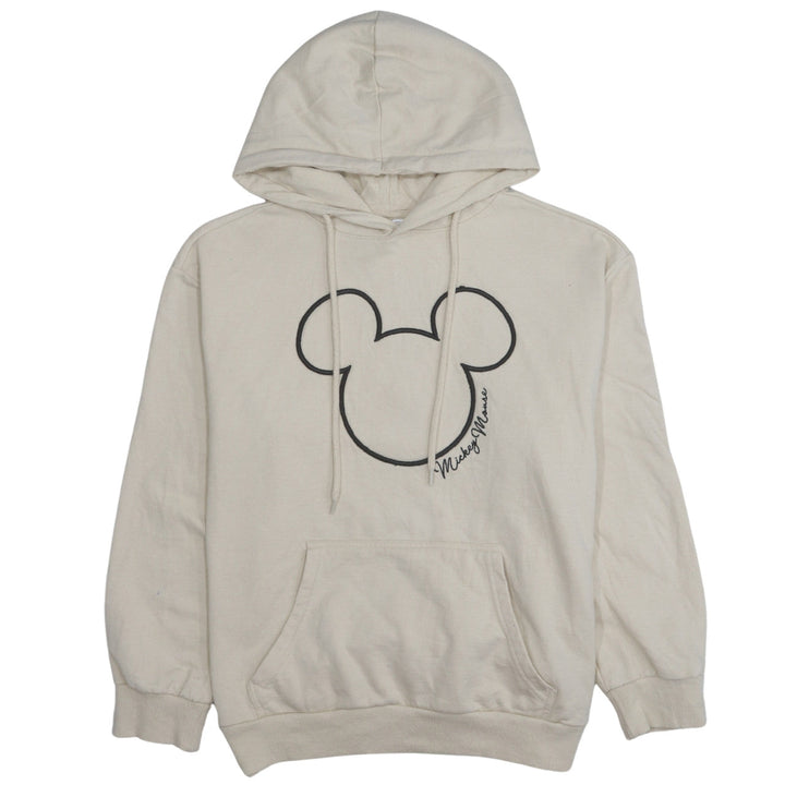 Disney Mickey Mouse Womens Beige Pullover Hoodie M