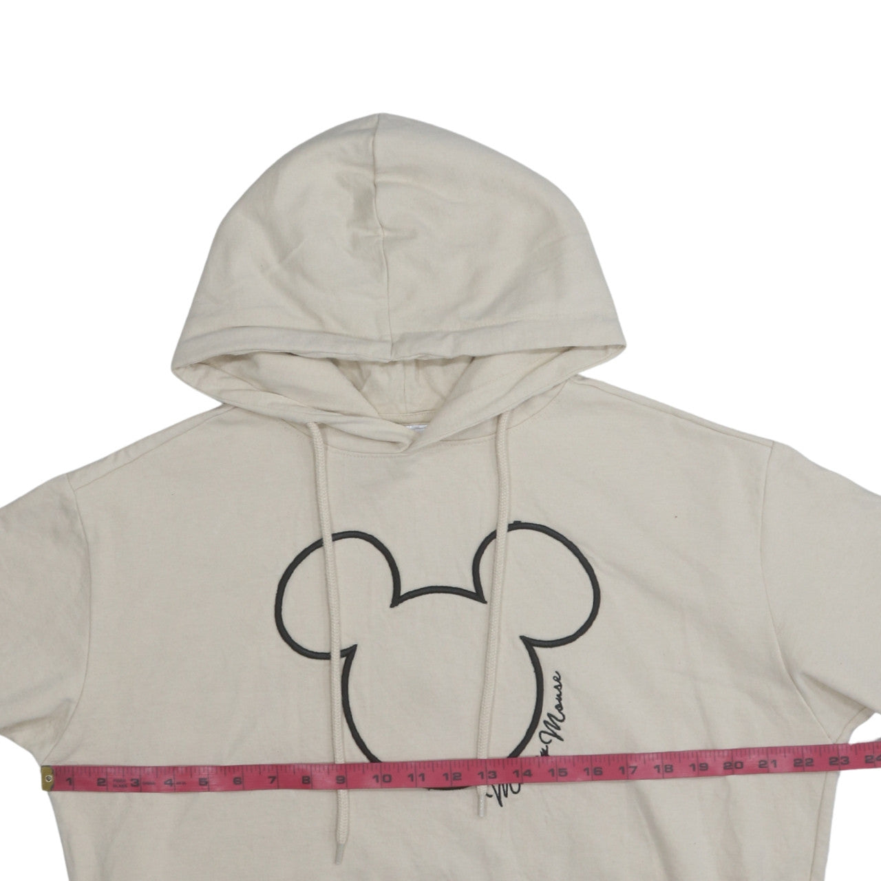 Disney Mickey Mouse Womens Beige Pullover Hoodie M