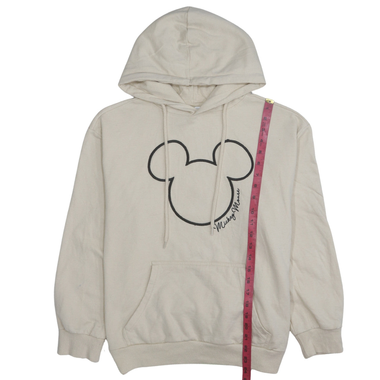 Disney Mickey Mouse Womens Beige Pullover Hoodie M