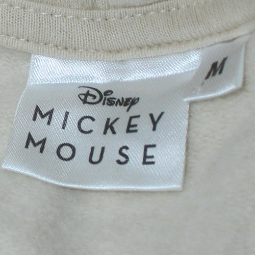 Disney Mickey Mouse Womens Beige Pullover Hoodie M