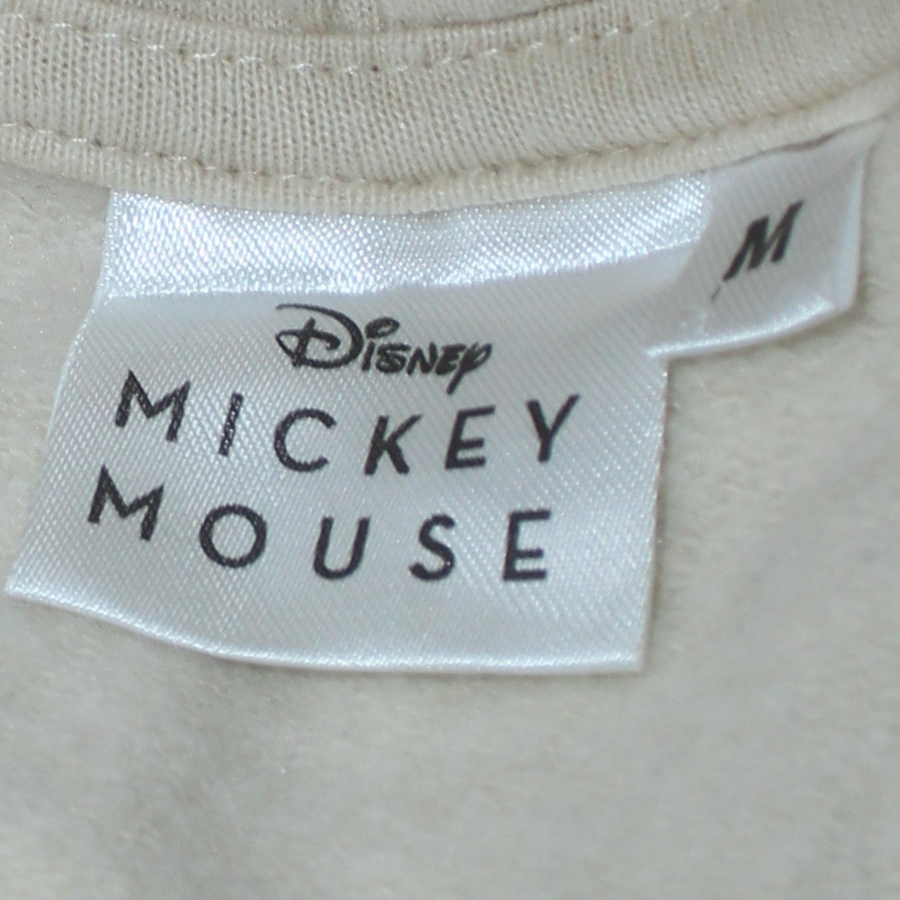 Disney Mickey Mouse Womens Beige Pullover Hoodie M