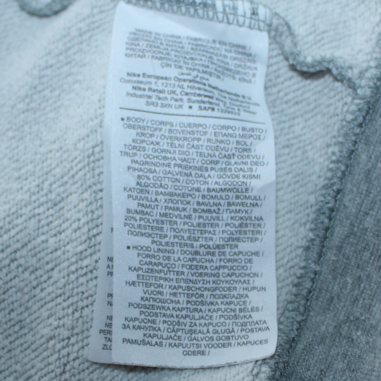 Nike Women's Grey Pullover Hoodie XS Cotton Blend Casual Sweatshirt