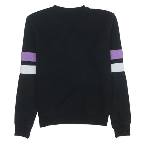 FILA Women's Black Sweatshirt S Logo Crew Neck Cotton Blend
