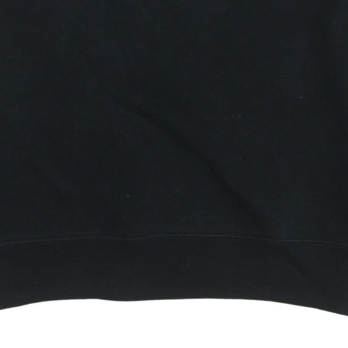 FILA Women's Black Sweatshirt S Logo Crew Neck Cotton Blend