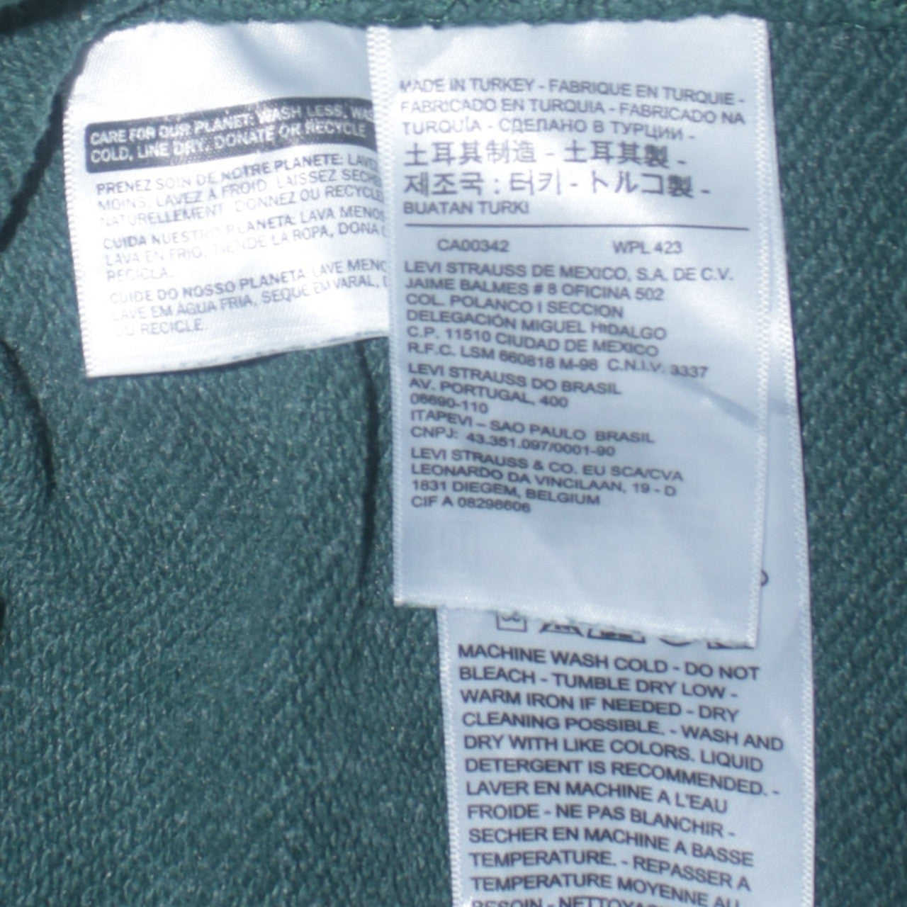Levi's Men's Green Pullover Hoodie S Logo Fleece Sweatshirt