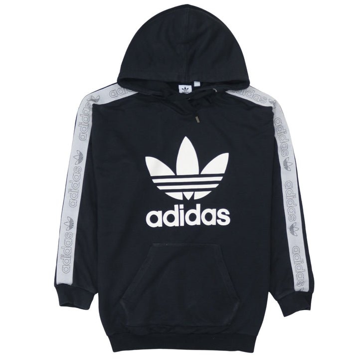 Adidas Womens Black Logo Pullover Hoodie Size 12 Hooded Sweatshirt