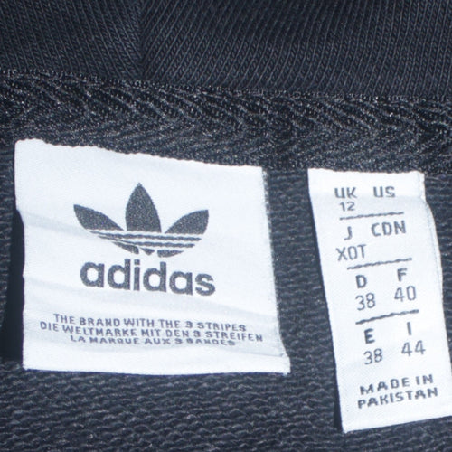 Adidas Womens Black Logo Pullover Hoodie Size 12 Hooded Sweatshirt