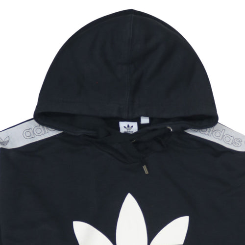 Adidas Womens Black Logo Pullover Hoodie Size 12 Hooded Sweatshirt
