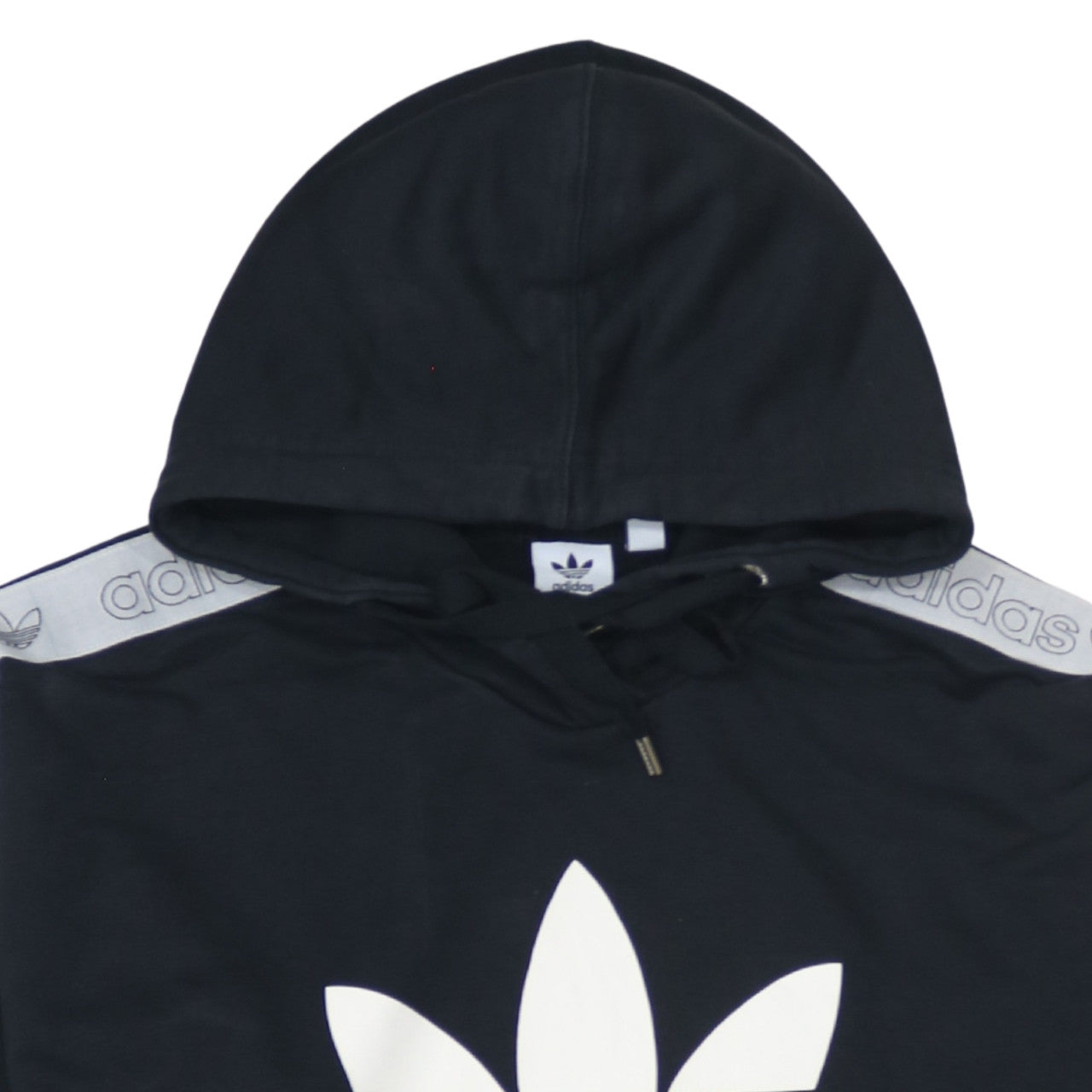 Adidas Womens Black Logo Pullover Hoodie Size 12 Hooded Sweatshirt