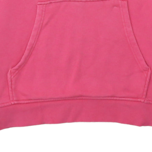 Adidas Womens Pink Pullover Hoodie Size 10 Logo Print Casual Sweatshirt