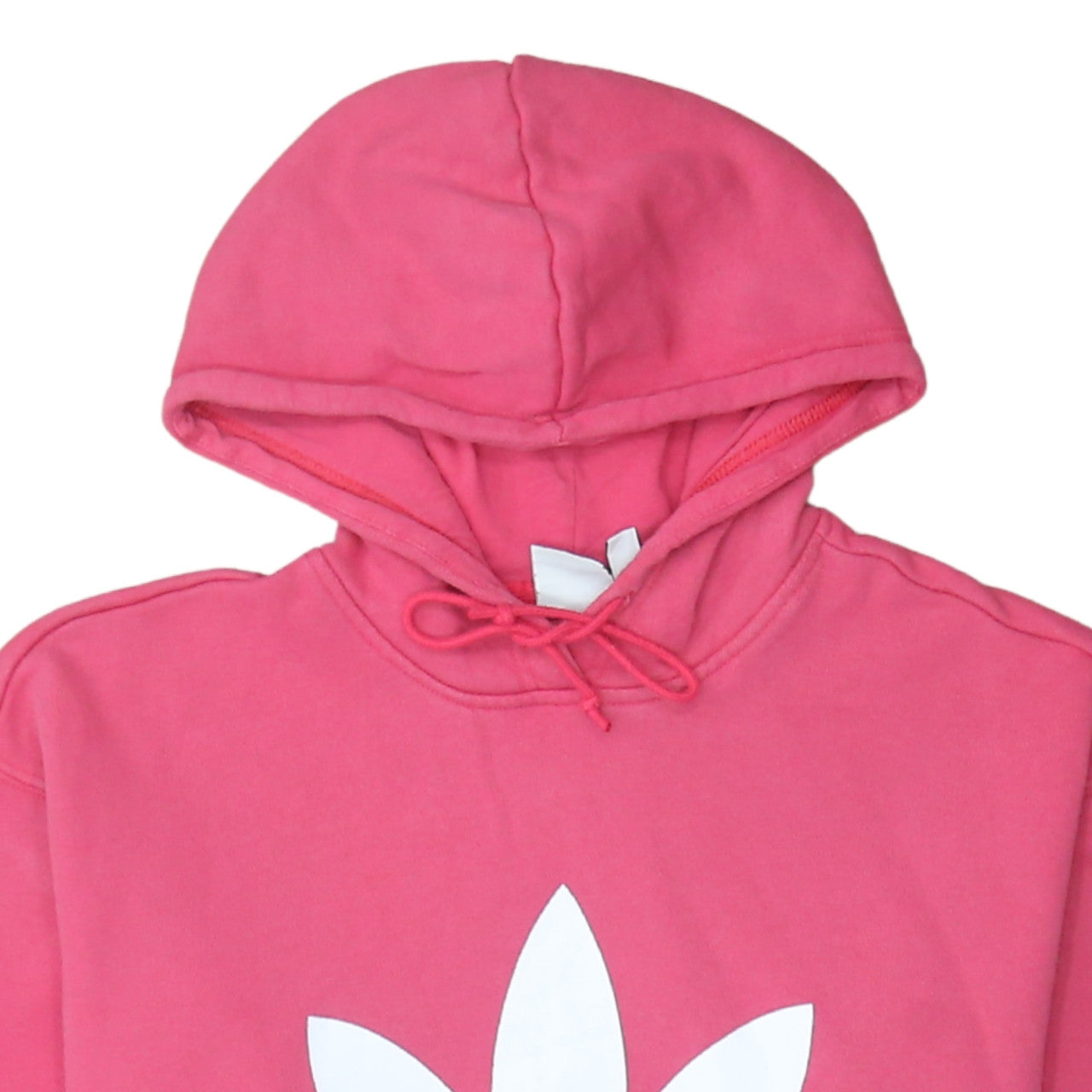 Adidas Womens Pink Pullover Hoodie Size 10 Logo Print Casual Sweatshirt