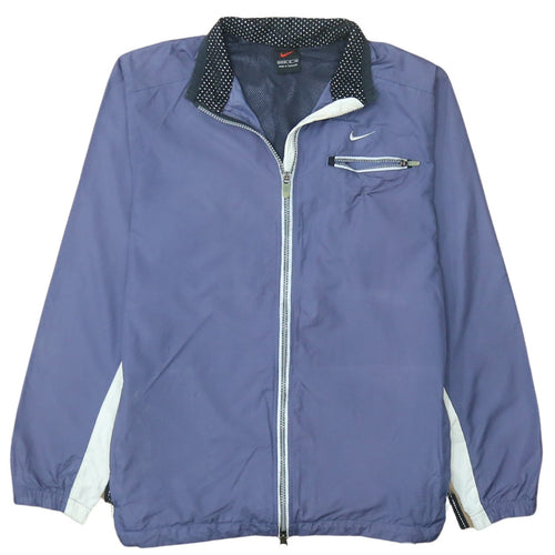 Nike Womens Blue M Windbreaker Full Zip Jacket Lightweight Polyester