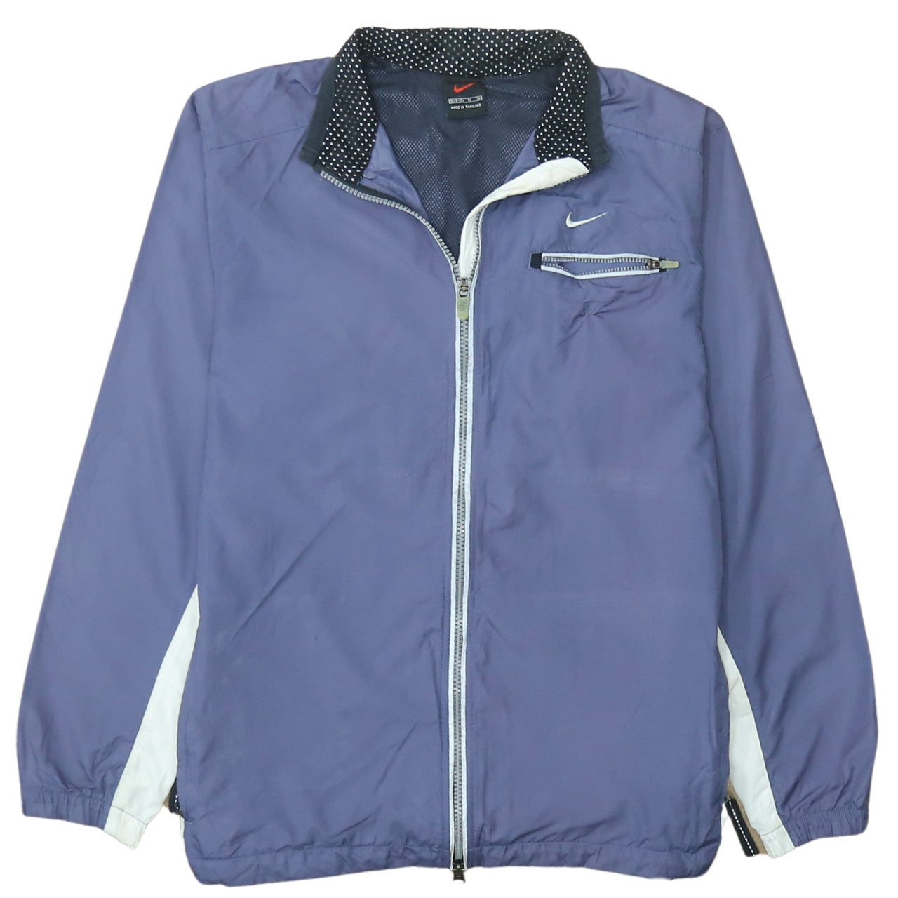 Nike Womens Blue M Windbreaker Full Zip Jacket Lightweight Polyester