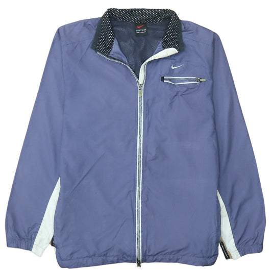 Nike Womens Blue M Windbreaker Full Zip Jacket Lightweight Polyester
