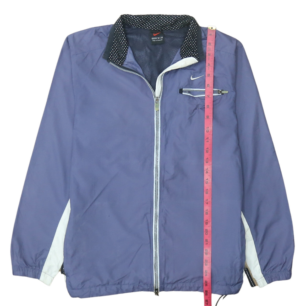 Nike Womens Blue M Windbreaker Full Zip Jacket Lightweight Polyester