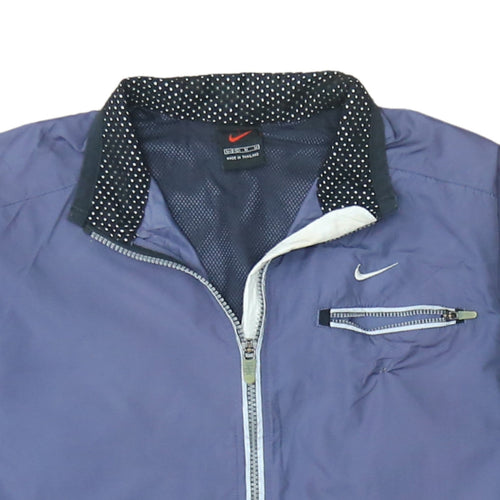 Nike Womens Blue M Windbreaker Full Zip Jacket Lightweight Polyester