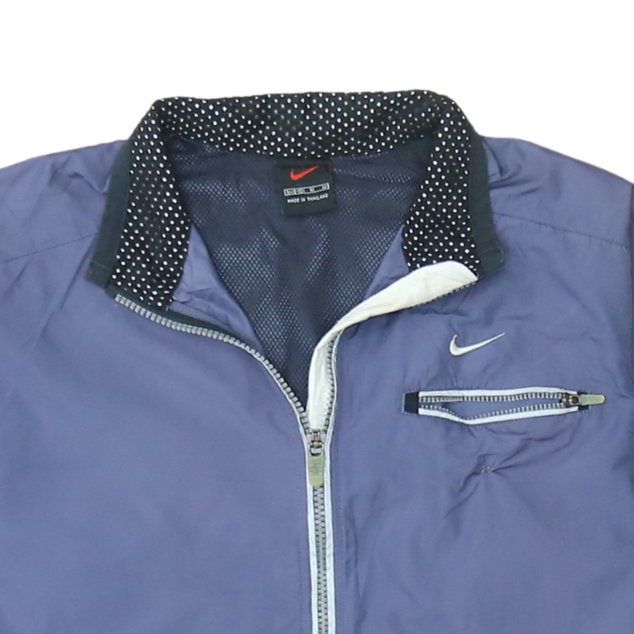 Nike Womens Blue M Windbreaker Full Zip Jacket Lightweight Polyester