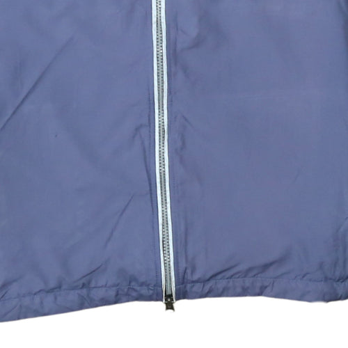 Nike Womens Blue M Windbreaker Full Zip Jacket Lightweight Polyester