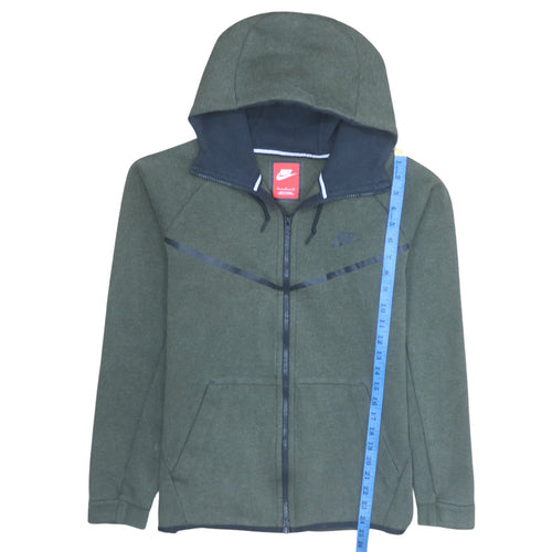 Nike Men's Green Full Zip Hoodie M Regular Fit Sportswear