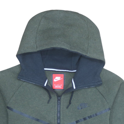 Nike Men's Green Full Zip Hoodie M Regular Fit Sportswear