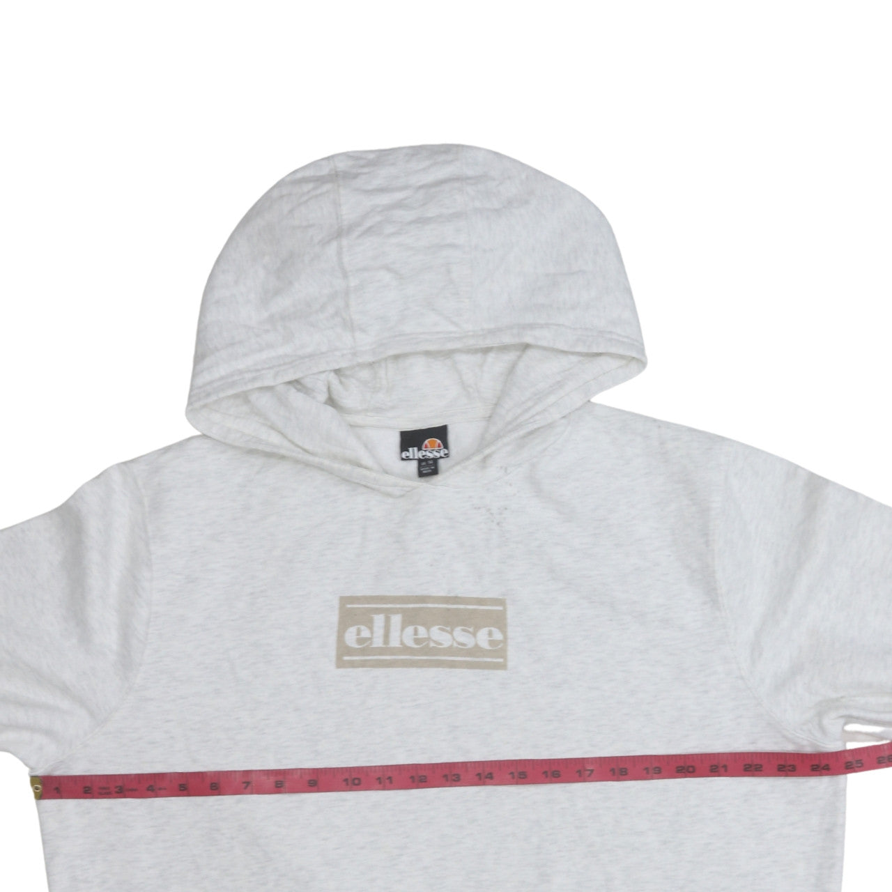 Ellesse Womens Beige Hooded Pullover Sweatshirt UK 14 Cotton Blend
