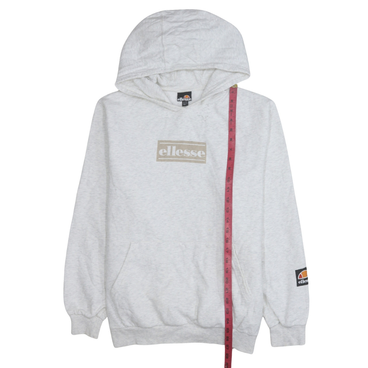Ellesse Womens Beige Hooded Pullover Sweatshirt UK 14 Cotton Blend