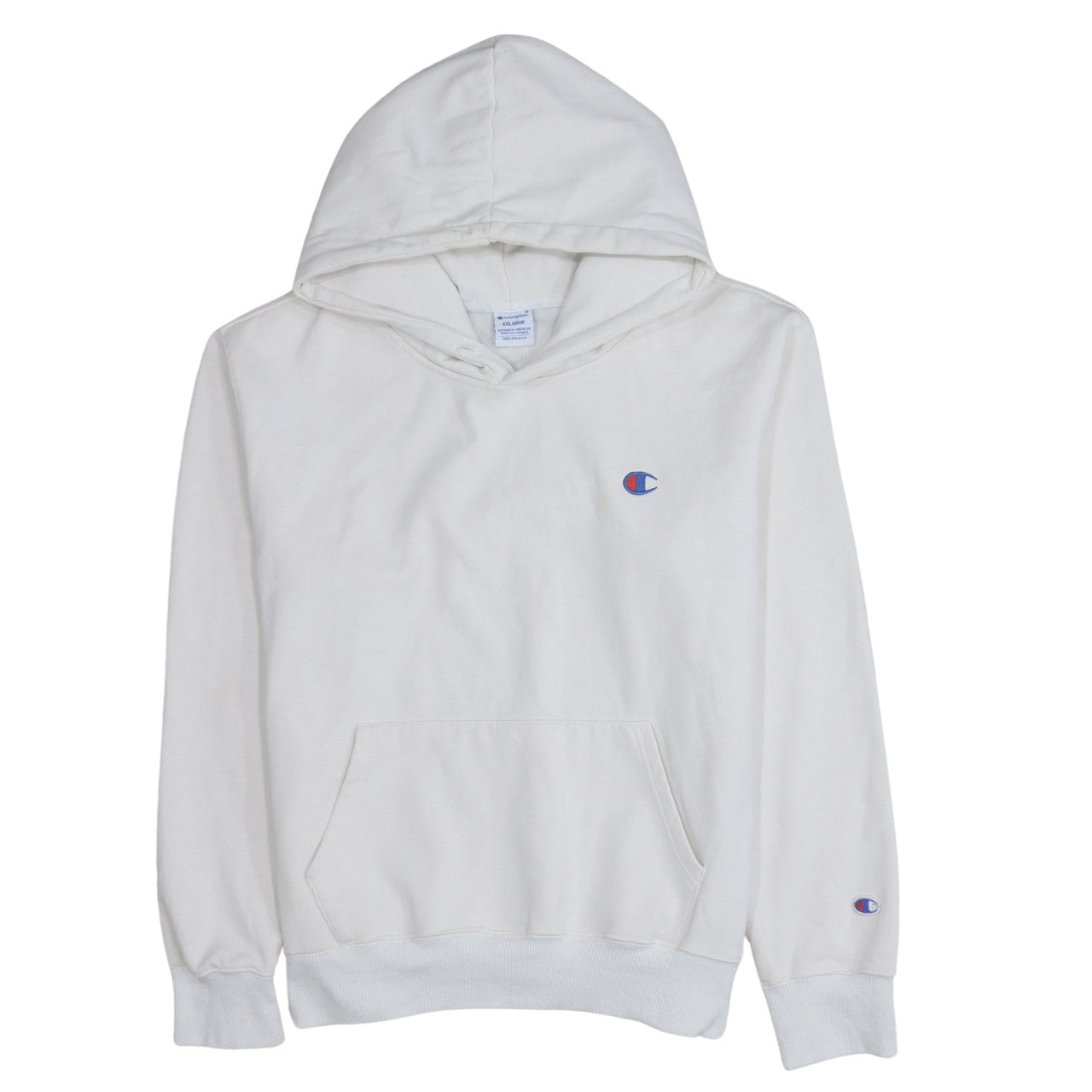 Champion Men's White Pullover Hoodie 2XL Classic Logo Sweatshirt