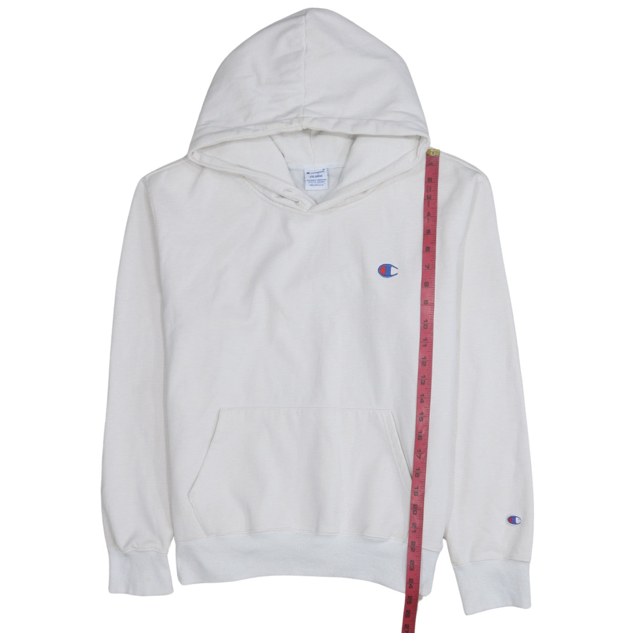 Champion Men's White Pullover Hoodie 2XL Classic Logo Sweatshirt